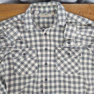 Men's Vintage USA Made Cotton Chamois Grey Check Shirt Size 16